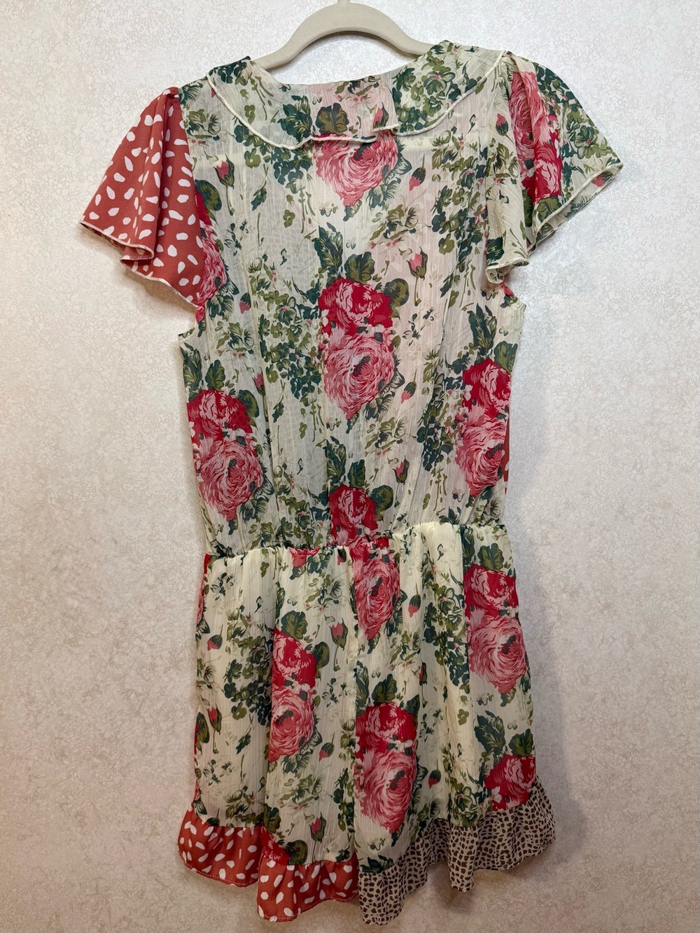 Floral Patchwork Ruffle Romper - Picture 2 of 2
